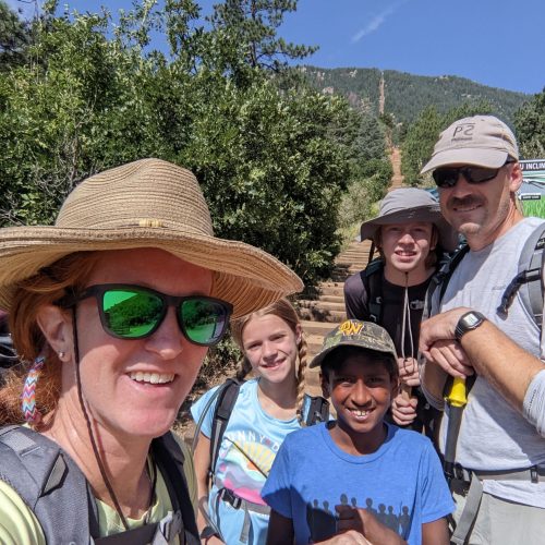 Family picture hiking